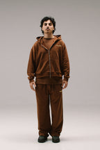 Hub (Love) Zip-Up Hoodie - Brown