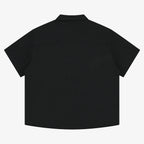 Floral Linen Button Up - Black