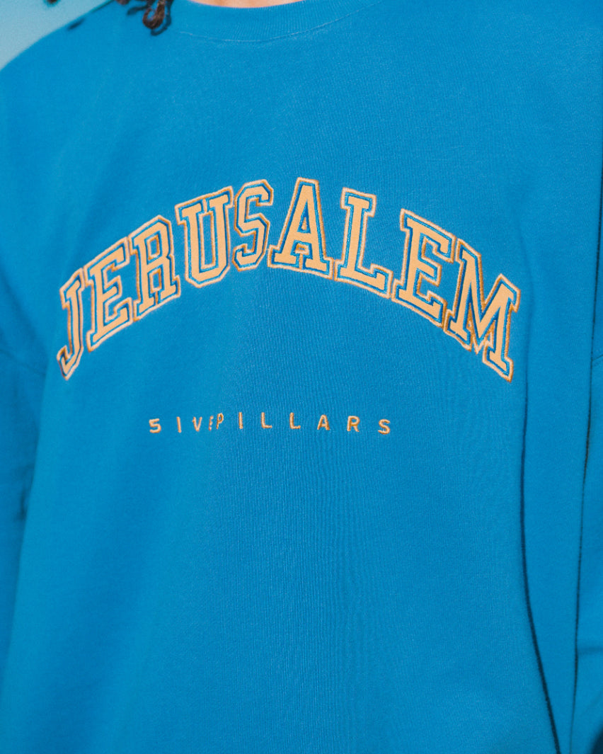 Jerusalem Crewneck - Sky Blue